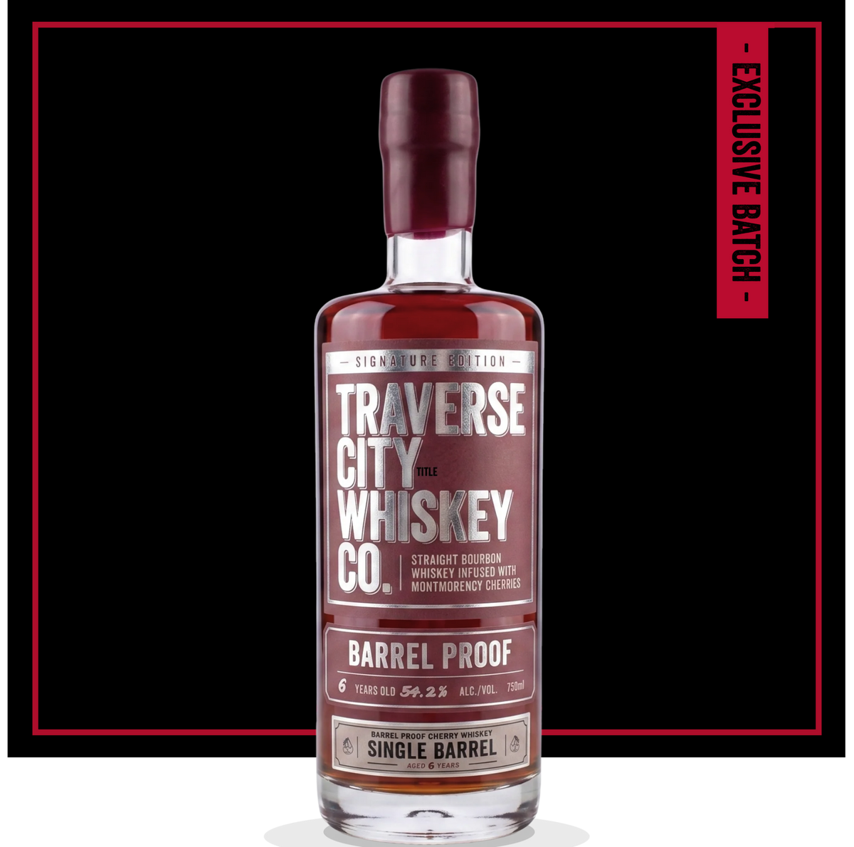 Barrel Proof Cherry whiskey bottle – Traverse City Whiskey Co.