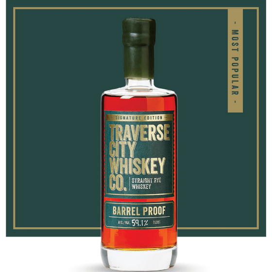 BARREL PROOF RYE bottle, Traverse City Whiskey Co.