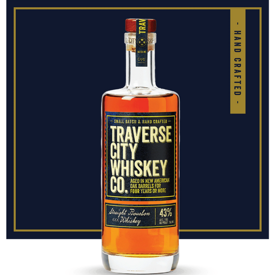 XXX Straight Bourbon bottle, Traverse City Whiskey Co.