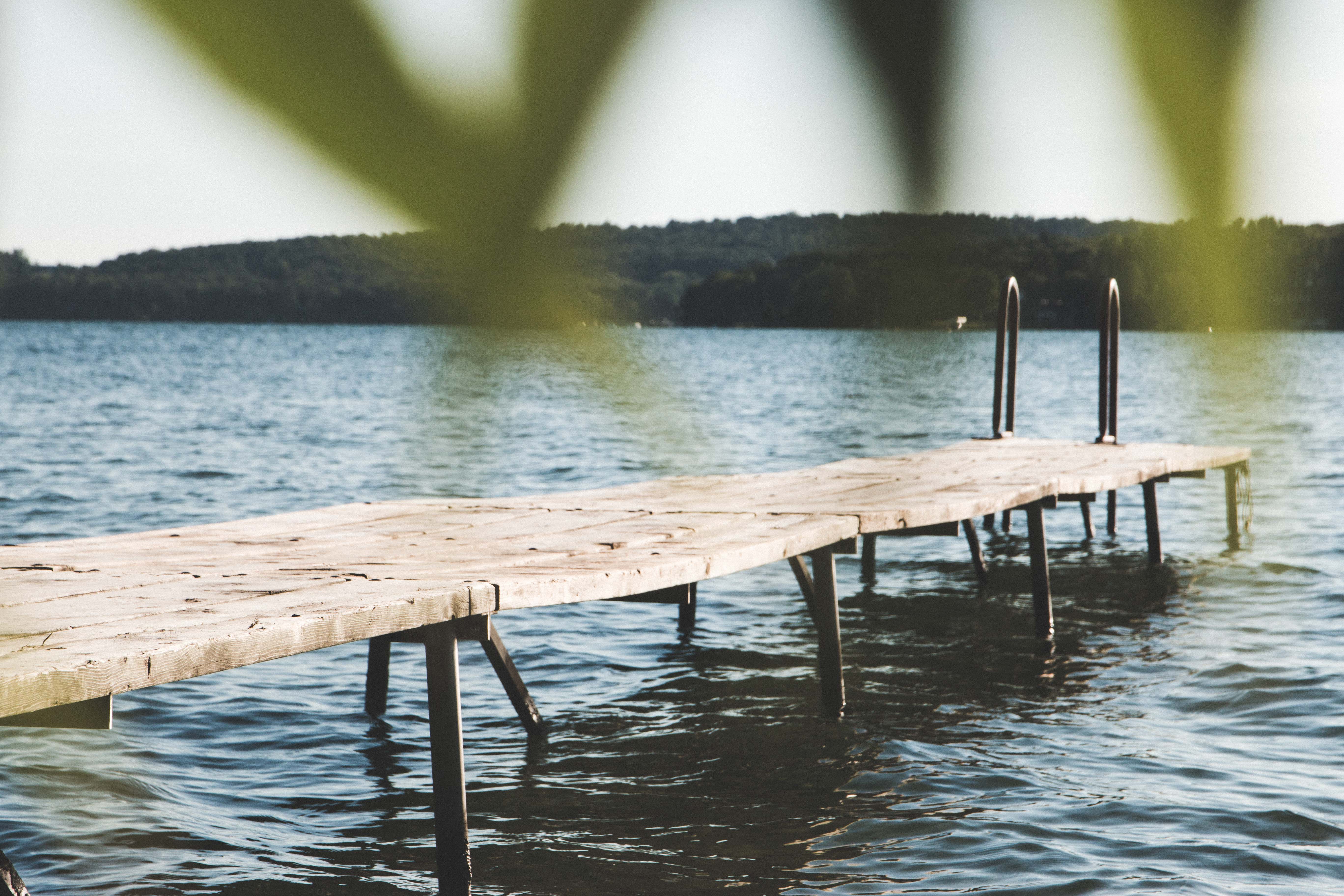 Wooden dock on a northern Michigan lake
