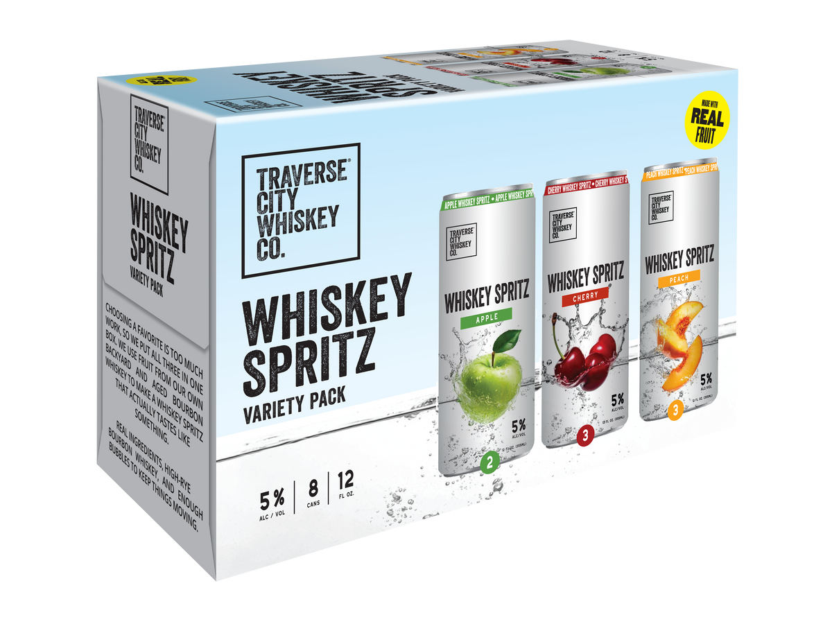 Whiskey Spritz 8-pack variety of canned cocktails – Traverse City Whiskey Co.