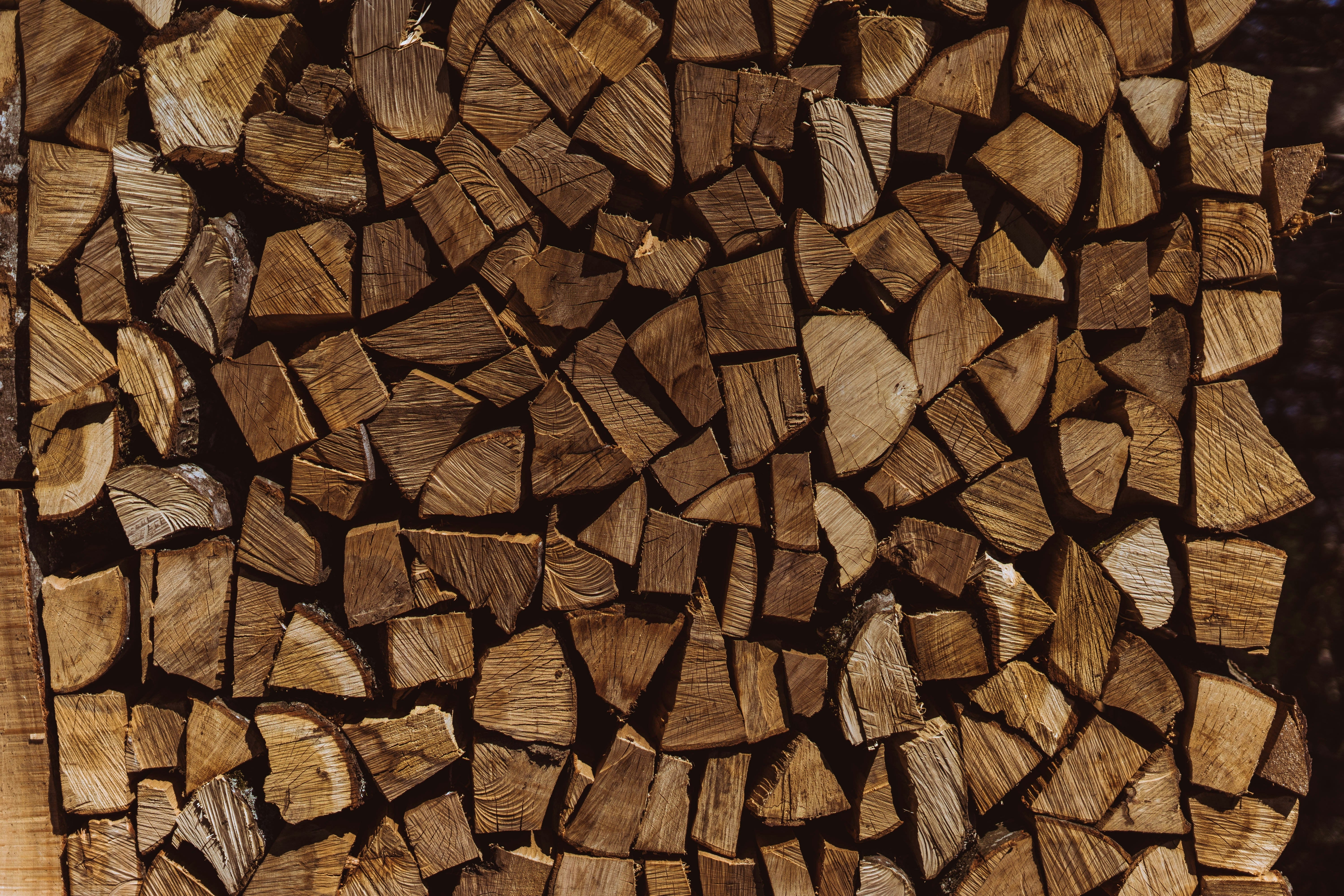 Stack of split oak firewood