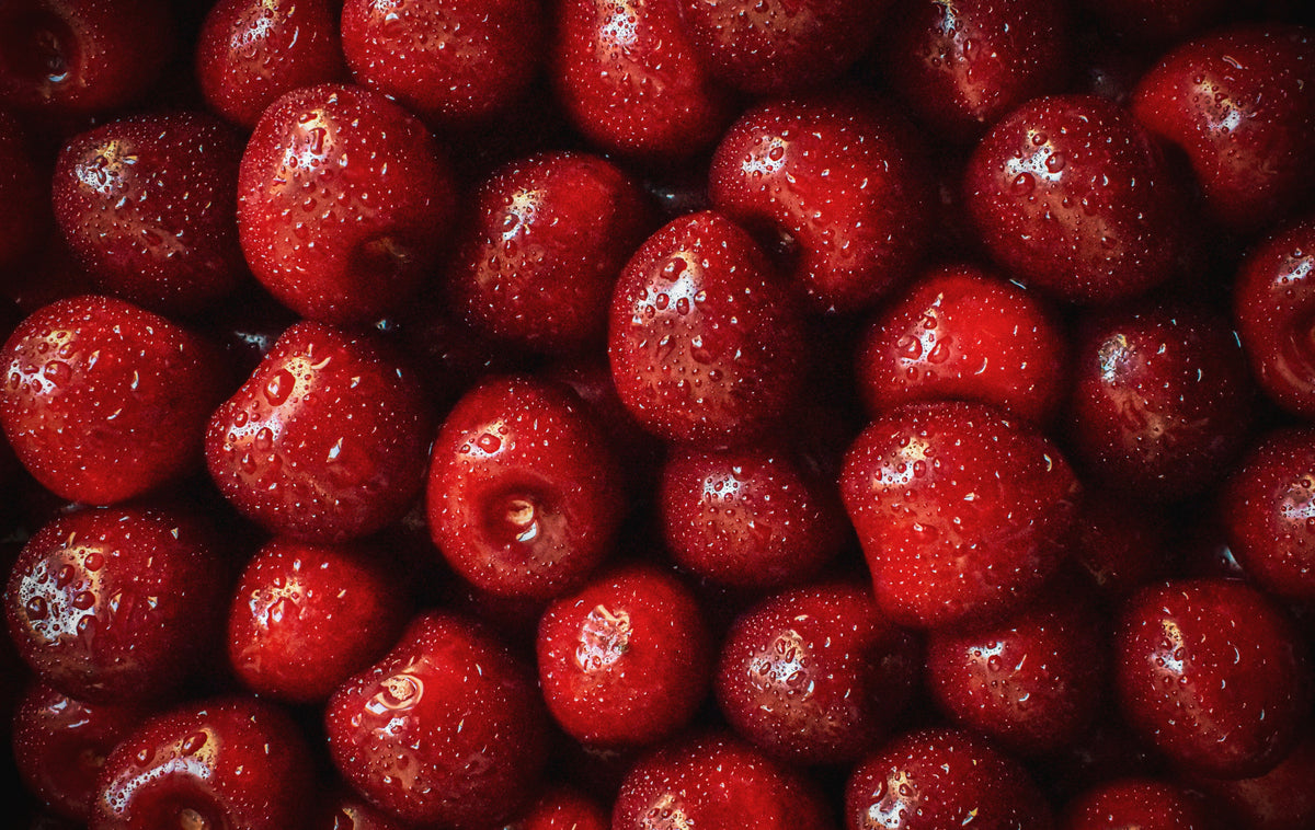 Close-up of fresh red cherries